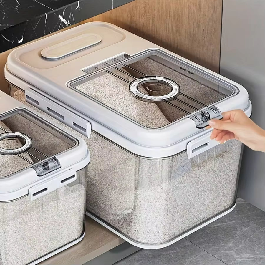 Large Capacity 5L/2.5L Rice Storage Jars, Flour Storage Containers, Household Pest-Proof, Moisture-Proof, Leak-Proof, Flour Jars, Grain Jars, Suitable For Storing Beans Or Nuts